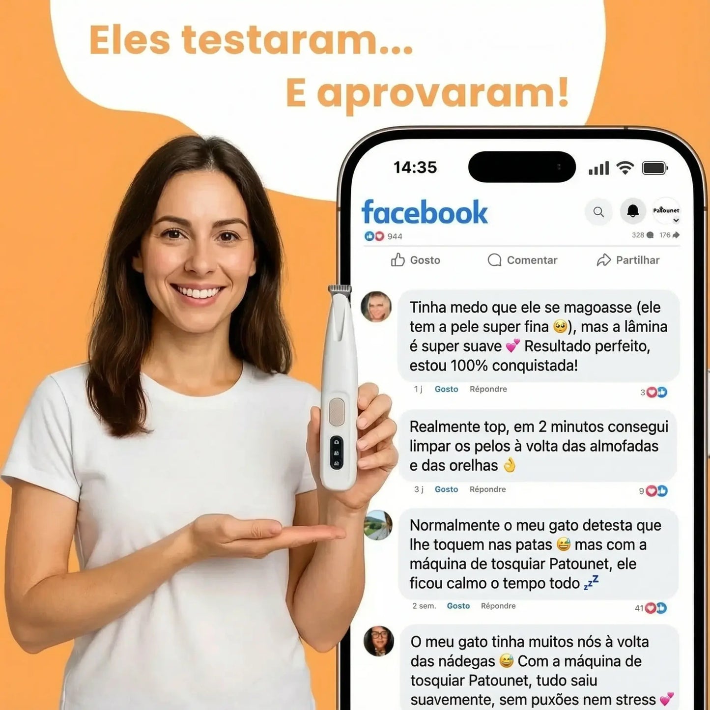 Patounet - Máquina de Tosquiar de Precisão para Gatos