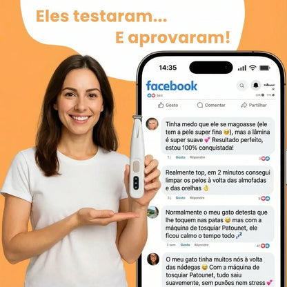 Patounet - Máquina de Tosquiar de Precisão para Gatos